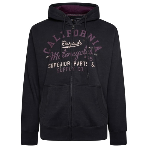 KAM California Zip Hoody Black